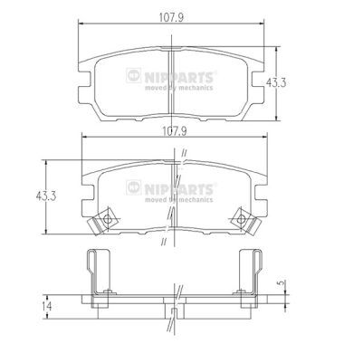 NIPPARTS J3615005 Brake Pad Set, disc brake