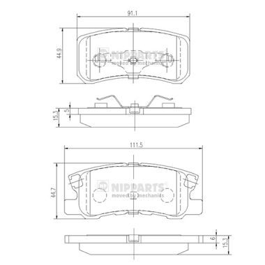 NIPPARTS J3615010 Brake Pad Set, disc brake