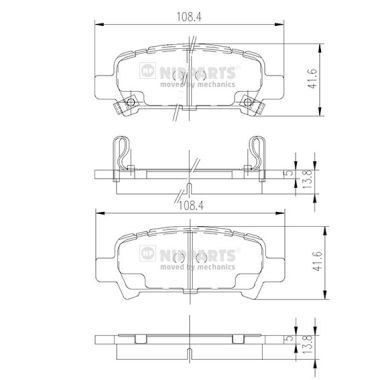 Brake Pad Set, disc brake NIPPARTS J3617002