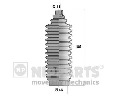 Bellow Kit, steering NIPPARTS N2845004