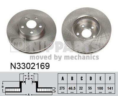 Brake Disc NIPPARTS N3302169