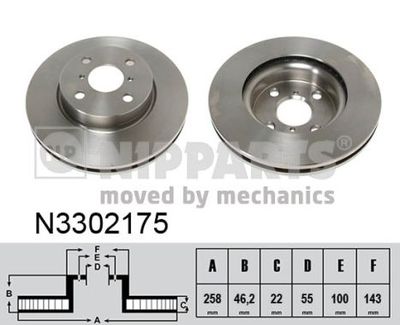 Brake Disc NIPPARTS N3302175