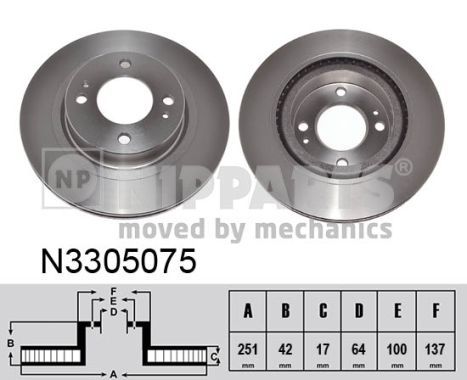 NIPPARTS N3305075 Brake Disc