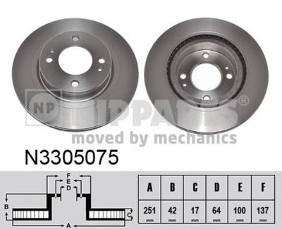 Brake Disc NIPPARTS N3305075