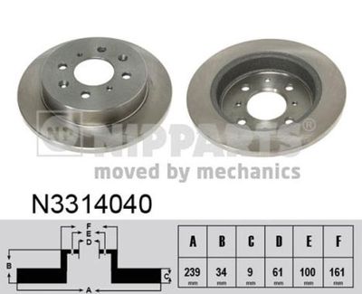 Brake Disc NIPPARTS N3314040