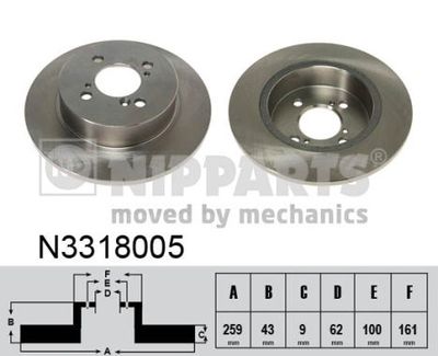 Brake Disc NIPPARTS N3318005