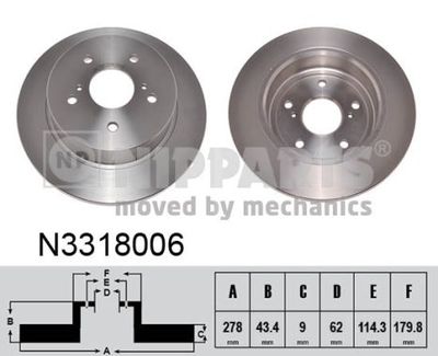 Brake Disc NIPPARTS N3318006
