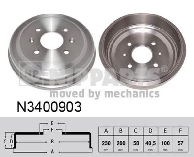 Brake Drum NIPPARTS N3400903