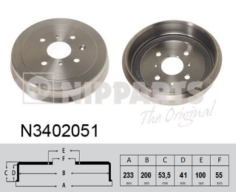NIPPARTS N3402051 Brake Drum