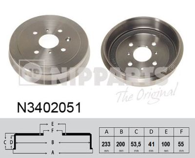 Brake Drum NIPPARTS N3402051