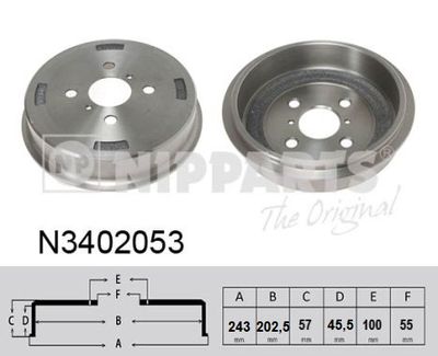 Brake Drum NIPPARTS N3402053