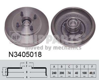 Brake Drum NIPPARTS N3405018