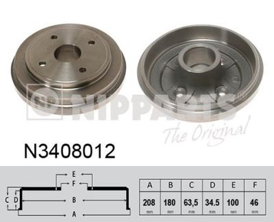 Brake Drum NIPPARTS N3408012