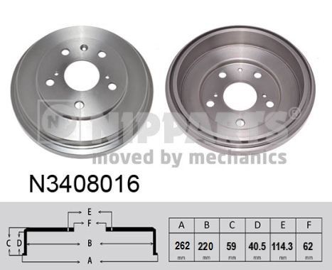 NIPPARTS N3408016 Brake Drum