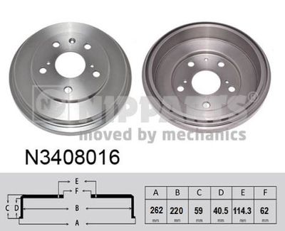 Brake Drum NIPPARTS N3408016