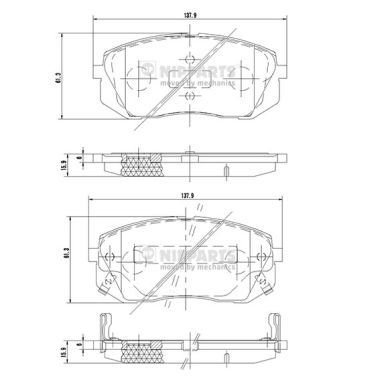 NIPPARTS N3600330 Brake Pad Set, disc brake