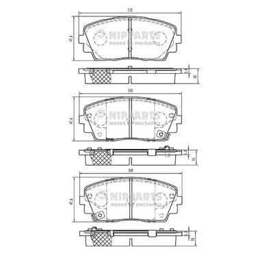 Brake Pad Set, disc brake NIPPARTS N3600332