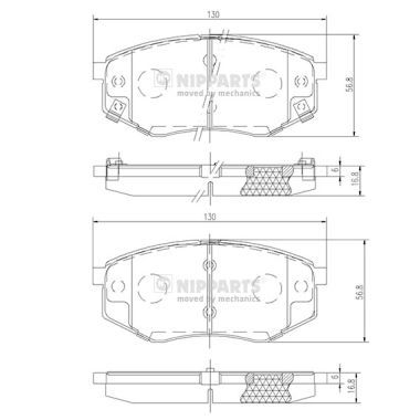 Brake Pad Set, disc brake NIPPARTS N3600545