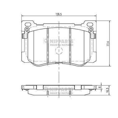 NIPPARTS N3600549 Brake Pad Set, disc brake