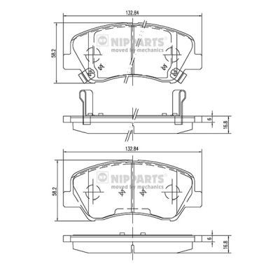 Brake Pad Set, disc brake NIPPARTS N3600550