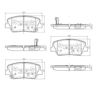 Brake Pad Set, disc brake NIPPARTS N3600554