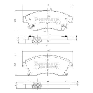 NIPPARTS N3600914 Brake Pad Set, disc brake