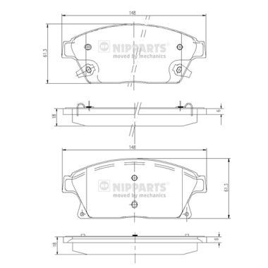 NIPPARTS N3600915 Brake Pad Set, disc brake