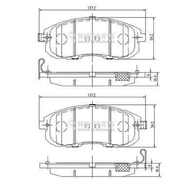 NIPPARTS N3601099 Brake Pad Set, disc brake