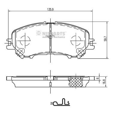 NIPPARTS N3601111 Brake Pad Set, disc brake