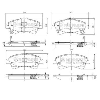 Brake Pad Set, disc brake NIPPARTS N3602133