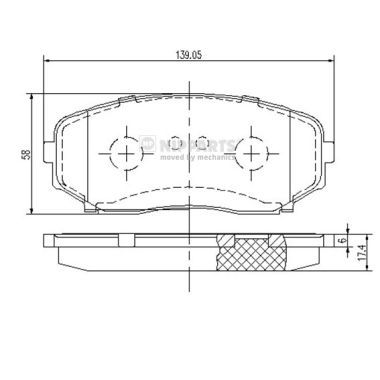 Brake Pad Set, disc brake NIPPARTS N3603070