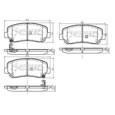 NIPPARTS N3603073 Brake Pad Set, disc brake