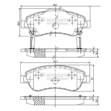 NIPPARTS N3604066 Brake Pad Set, disc brake