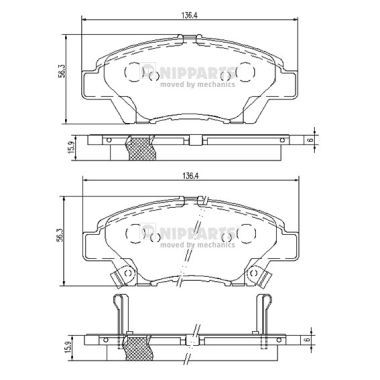 NIPPARTS N3604068 Brake Pad Set, disc brake