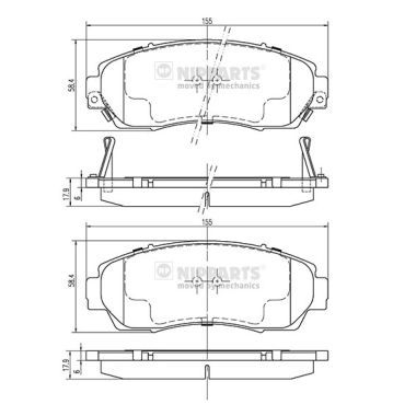 NIPPARTS N3604073 Brake Pad Set, disc brake