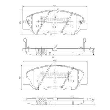 NIPPARTS N3605051 Brake Pad Set, disc brake