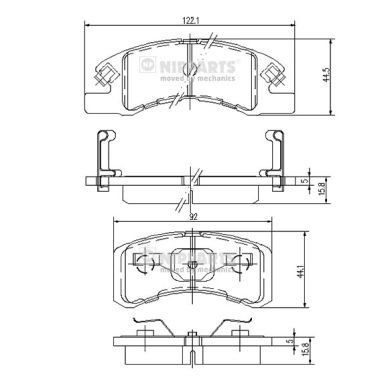 NIPPARTS N3606021 Brake Pad Set, disc brake