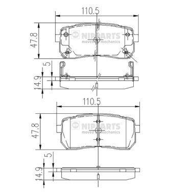 Brake Pad Set, disc brake NIPPARTS N3610308