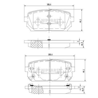 Brake Pad Set, disc brake NIPPARTS N3610309