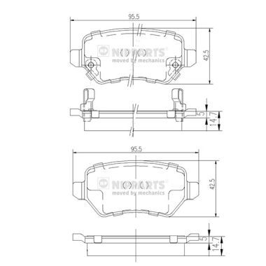Brake Pad Set, disc brake NIPPARTS N3610310