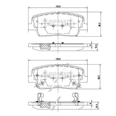 Brake Pad Set, disc brake NIPPARTS N3610312