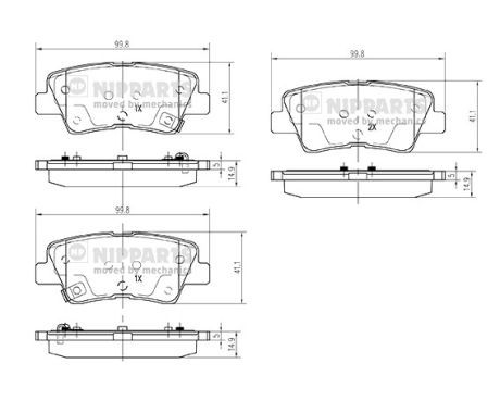 NIPPARTS N3610314 Brake Pad Set, disc brake