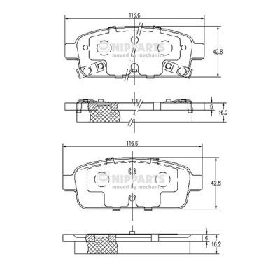 NIPPARTS N3610906 Brake Pad Set, disc brake
