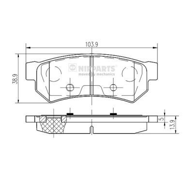 NIPPARTS N3610907 Brake Pad Set, disc brake