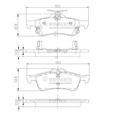 NIPPARTS N3612036 Brake Pad Set, disc brake