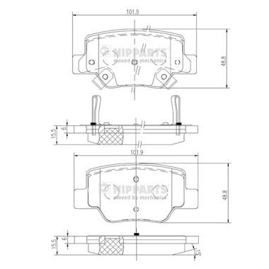 NIPPARTS N3612040 Brake Pad Set, disc brake