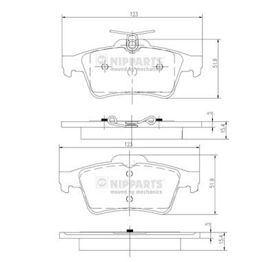 NIPPARTS N3613022 Brake Pad Set, disc brake