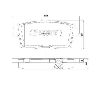 Brake Pad Set, disc brake NIPPARTS N3613024
