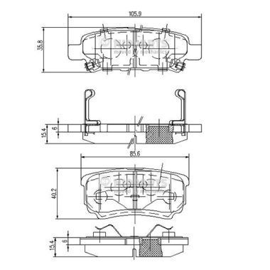 NIPPARTS N3615015 Brake Pad Set, disc brake