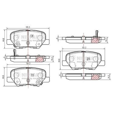 Brake Pad Set, disc brake NIPPARTS N3615017